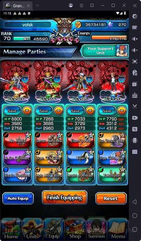 Grand Summoners Accounts [GLOBAL] Rank 70 | 25 Ascend | Paladin Roy | Summe image 4