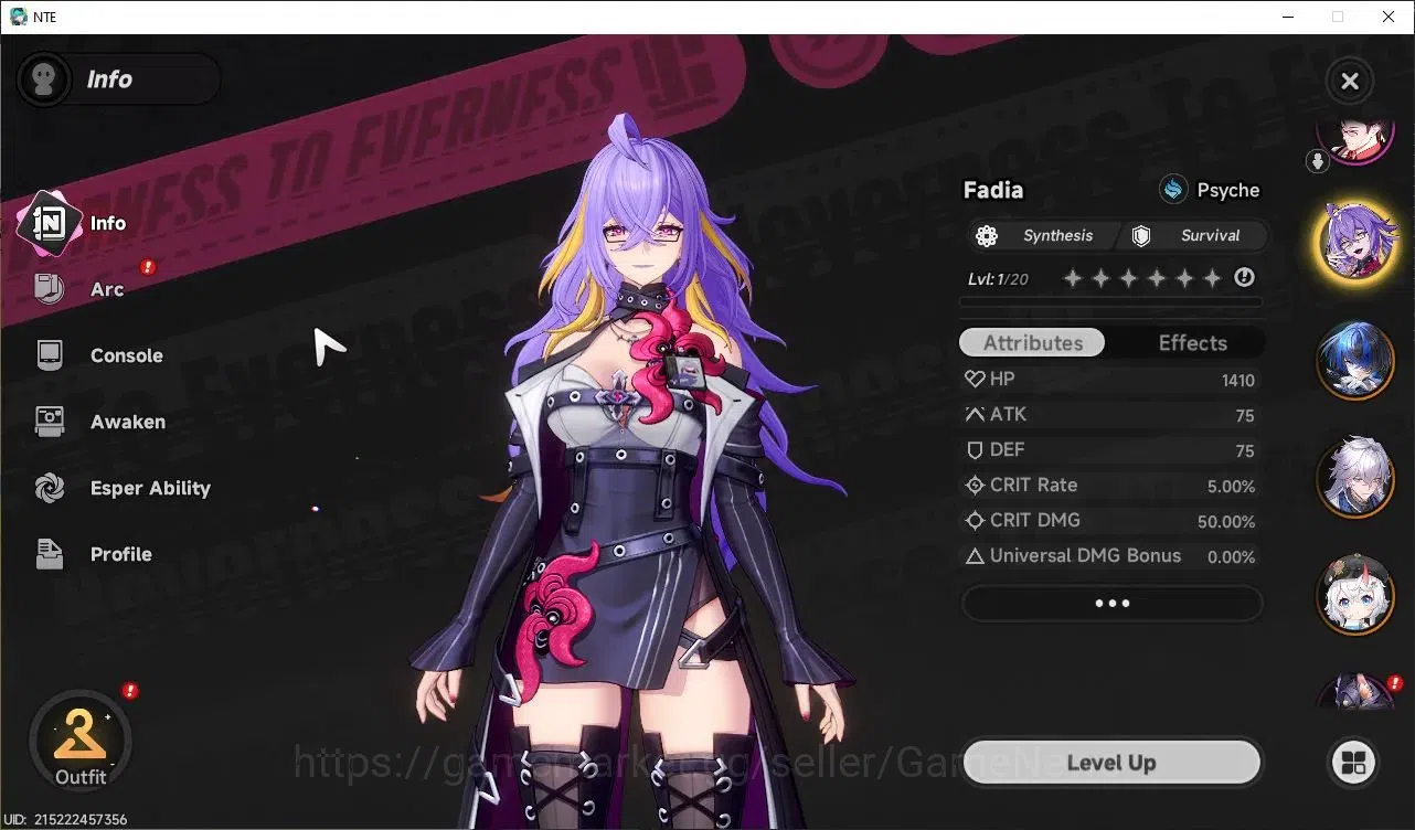 Neverness to Everness Accounts Global EU|HL 13|TL 7| 4 SSR Baicang, Sakiri, Daffo image 4