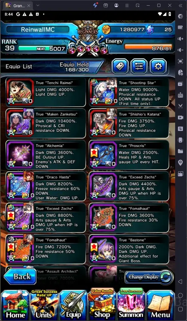 Grand Summoners Accounts Global | Rank 39 | 29 True Weapons | 5 units Lv120 image 10