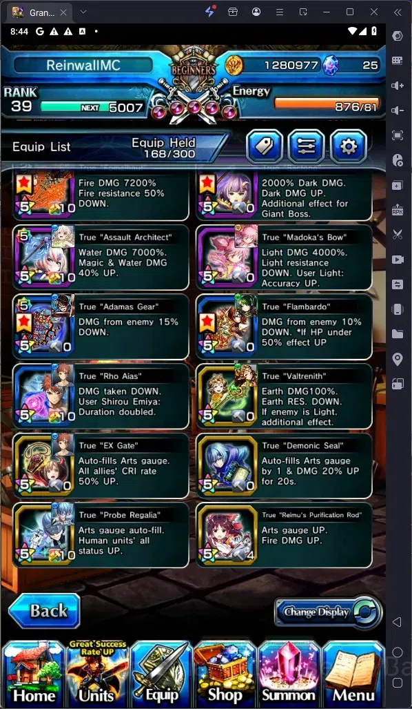 Grand Summoners Accounts Global | Rank 39 | 29 True Weapons | 5 units Lv120 image 11
