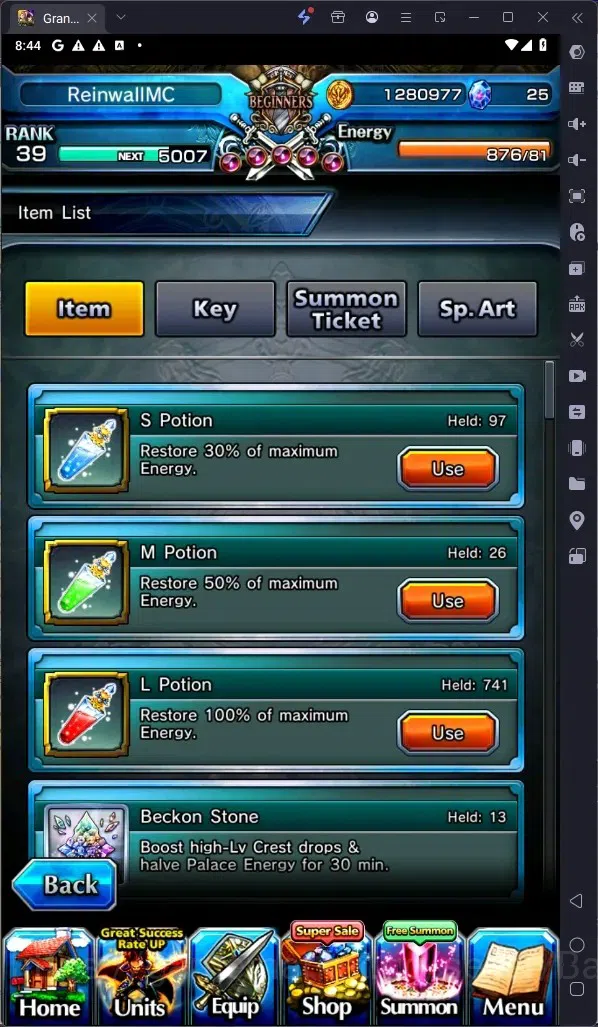 Grand Summoners Accounts Global | Rank 39 | 29 True Weapons | 5 units Lv120 image 12