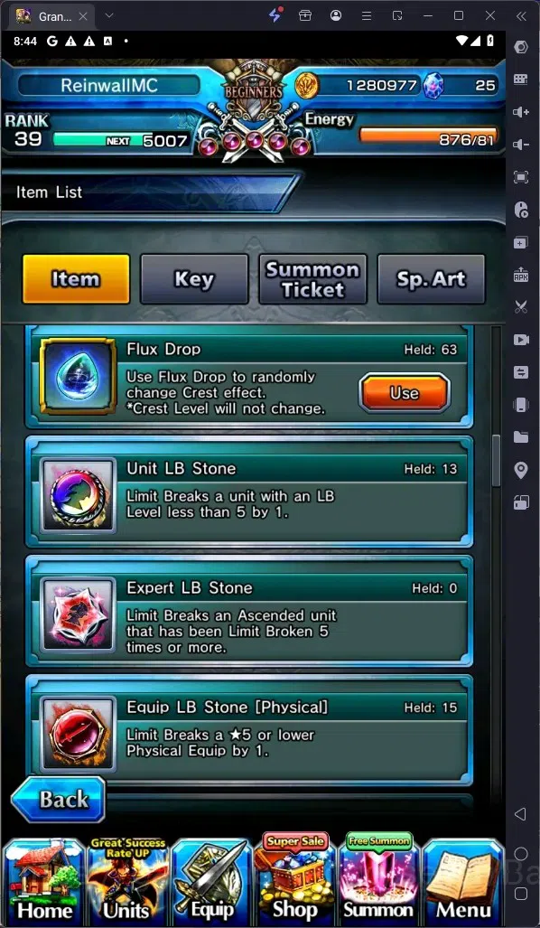 Grand Summoners Accounts Global | Rank 39 | 29 True Weapons | 5 units Lv120 image 14