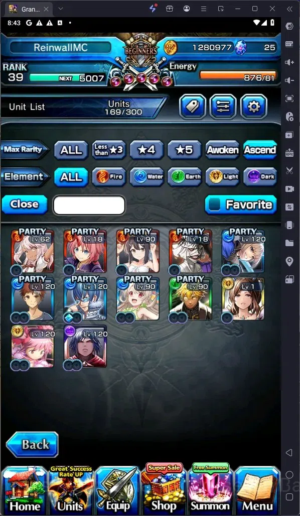 Grand Summoners Accounts Global | Rank 39 | 29 True Weapons | 5 units Lv120 image 8