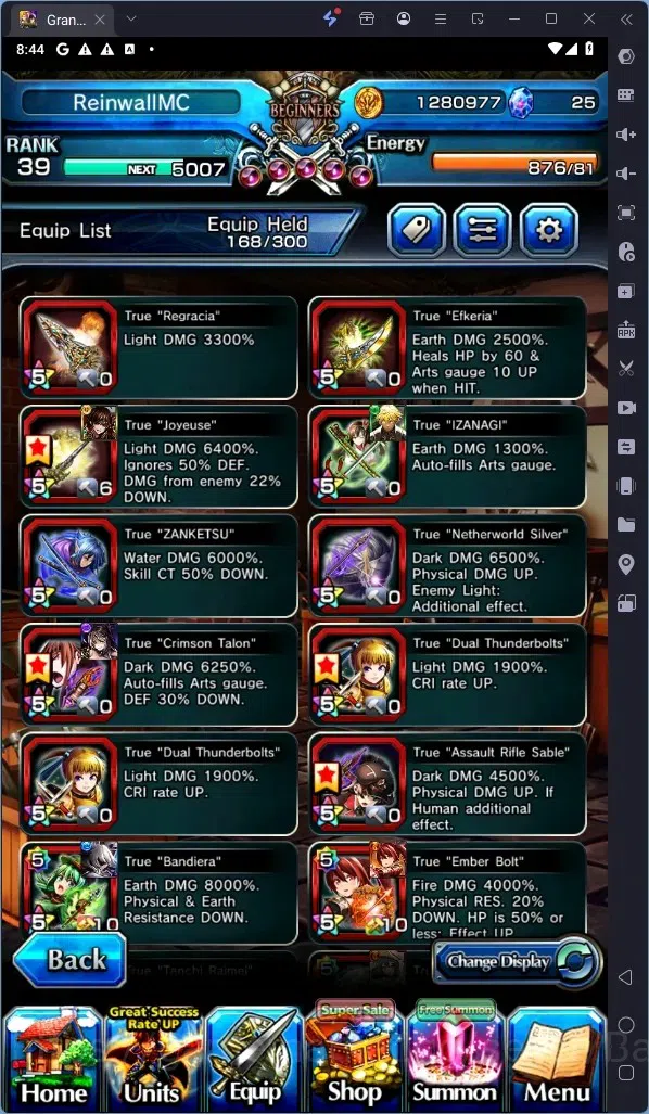 Grand Summoners Accounts Global | Rank 39 | 29 True Weapons | 5 units Lv120 image 9