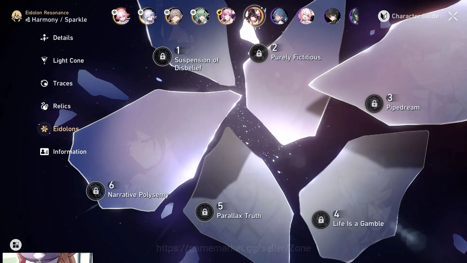 Honkai Star Rail Accounts Others ASIA|TL70|6 E1 Lim Char: Evanescia, Sparkle, Fu Xuan, Huohuo, Kylee, Yao Guang|27x5* Char 1