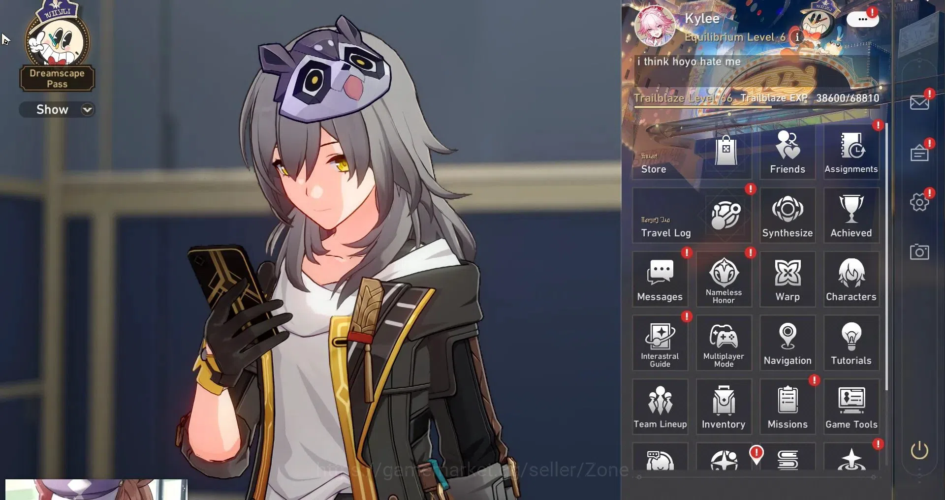 Honkai Star Rail Accounts Others ASIA|TL70|6 E1 Lim Char: Evanescia, Sparkle, Fu Xuan, Huohuo, Kylee, Yao Guang|27x5* Char 20