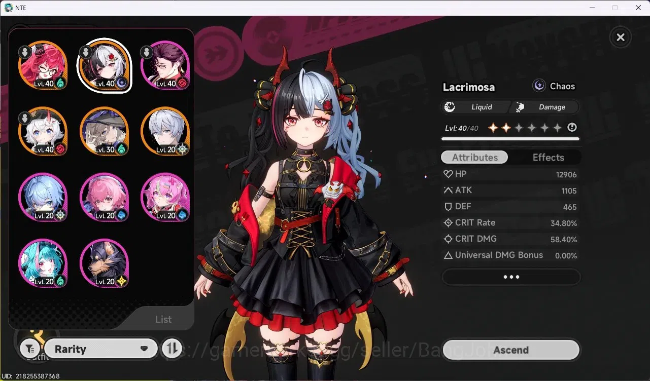 Neverness to Everness Accounts EU | Lv 26 |4 S-Class (Lacrimosa A2+Gilded Outfit+ image 2