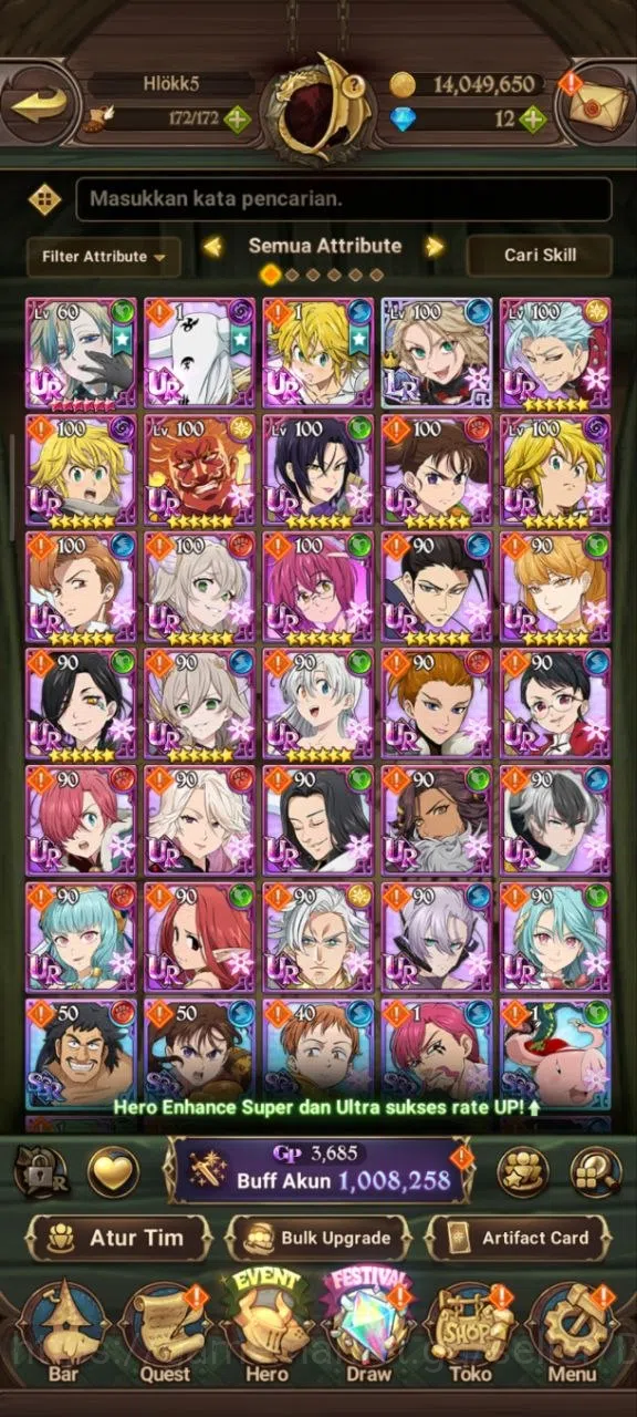 The Seven Deadly Sins: Grand Cross Accounts GLOBAL|1.08M CC|1LR Roxy|UR Salos,Despair Mael,Fre image 3