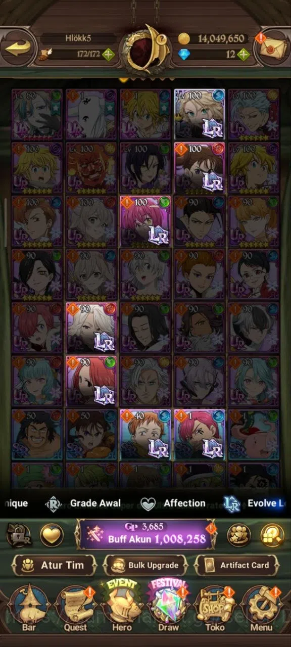 The Seven Deadly Sins: Grand Cross Accounts GLOBAL|1.08M CC|1LR Roxy|UR Salos,Despair Mael,Fre image 8
