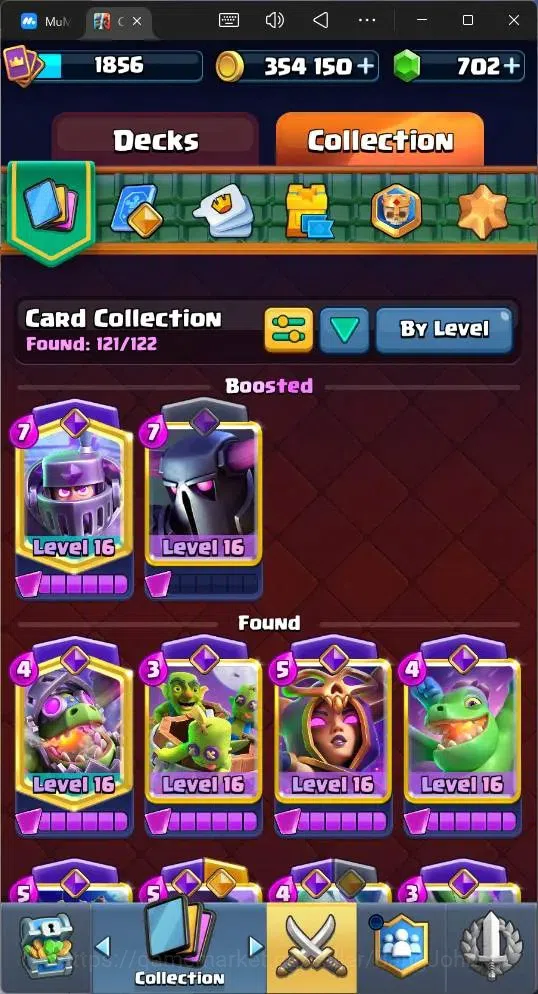 Clash Royale Accounts High-End Global |CL 1856|KTL 16|Trophy 13527|26 MAX|8 Champ|8 Hero|28 EVO|Arena 32|354K Gold|702 12