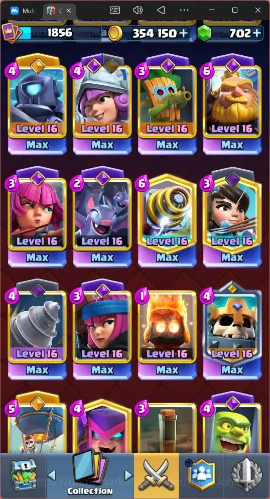 Clash Royale Accounts High-End Global |CL 1856|KTL 16|Trophy 13527|26 MAX|8 Champ|8 Hero|28 EVO|Arena 32|354K Gold|702 9