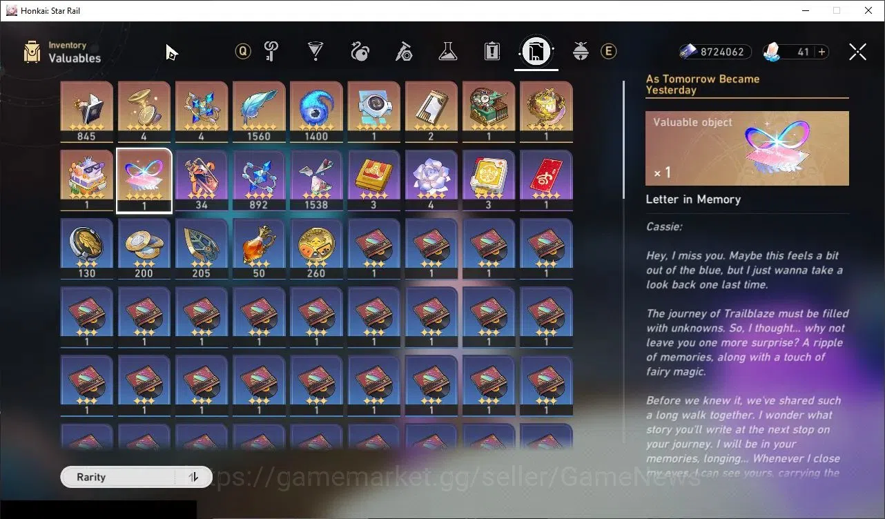 Honkai Star Rail Accounts Others Asia|TL 70|24 Limited|3 PremTeam|(Castorice,Cyrene,Hyacine,Sparkle)+Sign, Evanescia,The 17