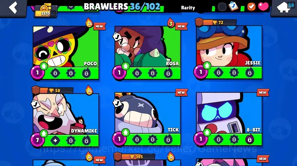Brawl Stars Accounts 3170 Trophy|36 Brawlers 5 Max Lvl Emz,Belle,Damian image 10