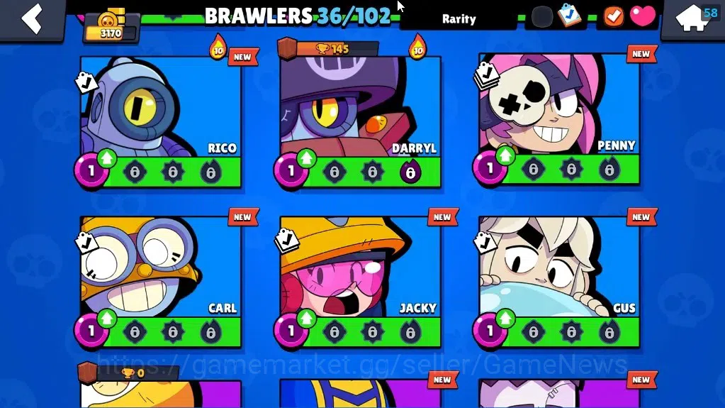 Brawl Stars Accounts 3170 Trophy|36 Brawlers 5 Max Lvl Emz,Belle,Damian image 11