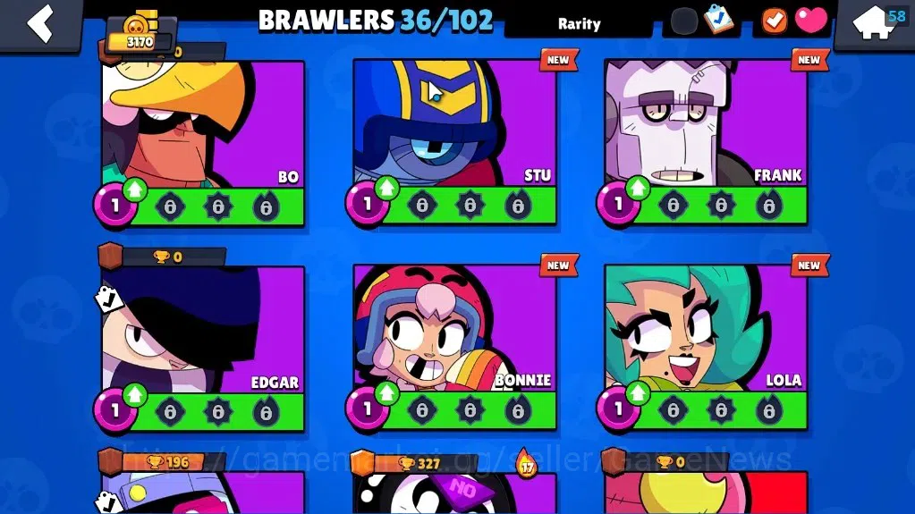 Brawl Stars Accounts 3170 Trophy|36 Brawlers 5 Max Lvl Emz,Belle,Damian image 12