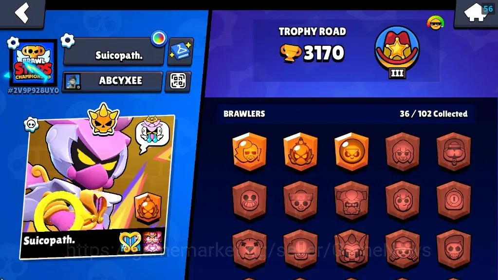 Brawl Stars Accounts 3170 Trophy|36 Brawlers 5 Max Lvl Emz,Belle,Damian image 2