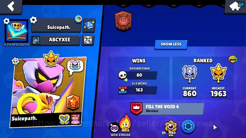 Brawl Stars Accounts 3170 Trophy|36 Brawlers 5 Max Lvl Emz,Belle,Damian image 3