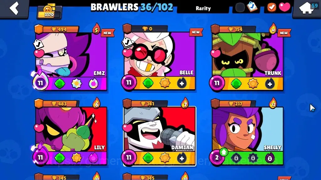 Brawl Stars Accounts 3170 Trophy|36 Brawlers 5 Max Lvl Emz,Belle,Damian image 8