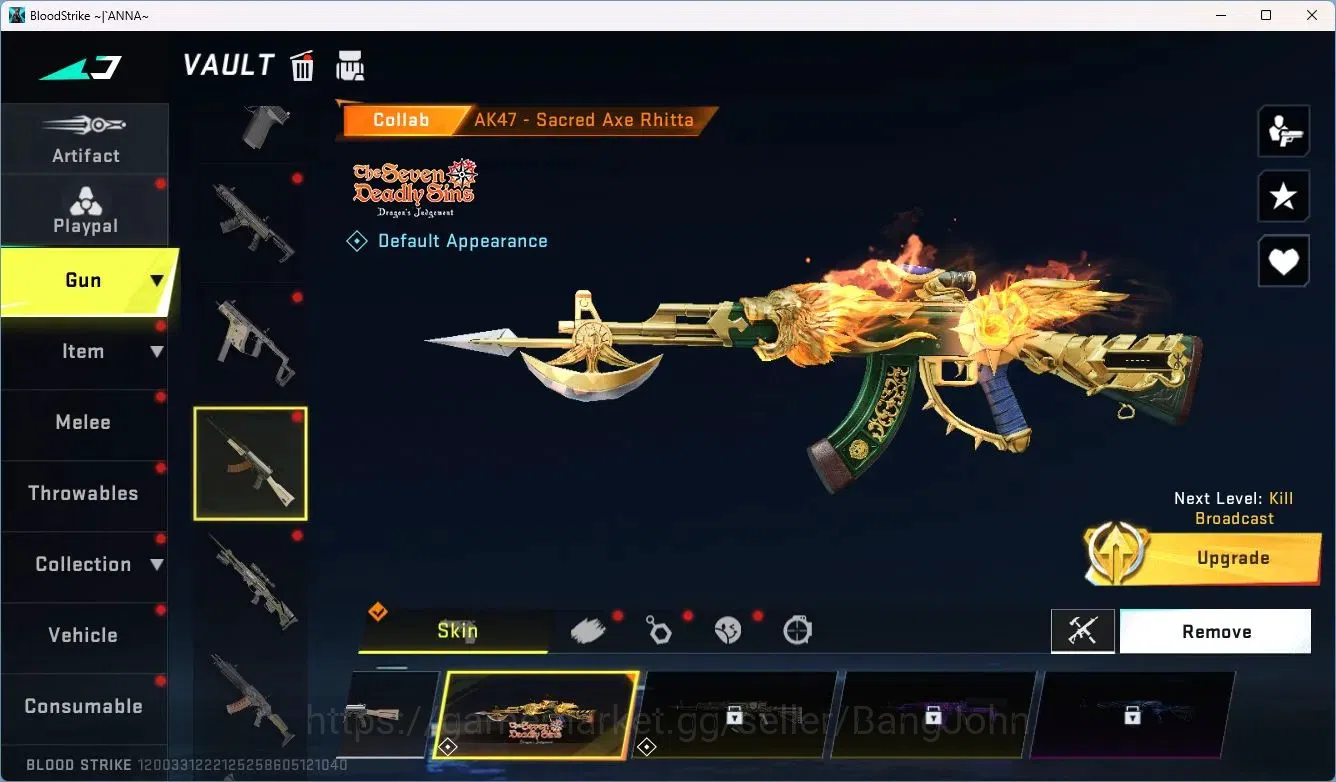 Blood Strike Accounts ASIA | Collab AK47-Sacred Axe Rhitta | Legendary M image 17