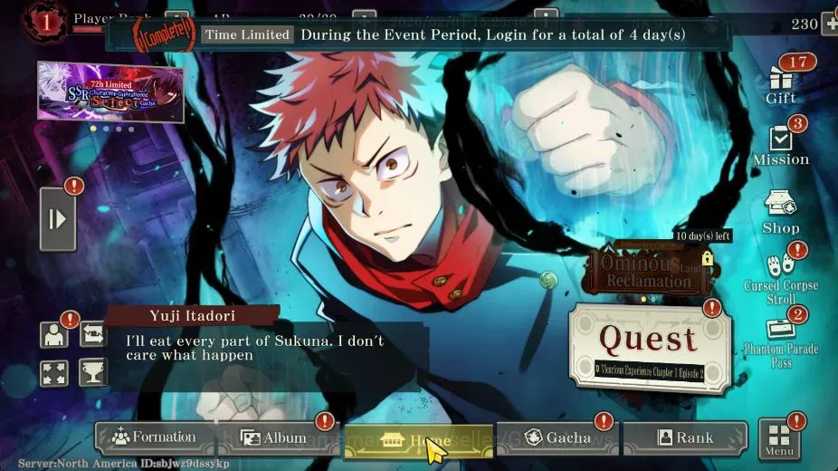 Jujutsu Kaisen: Phantom Parade Accounts NA | 5 SSR Gojo, Yuta, Nobara , Toge, Todo and etc image 1