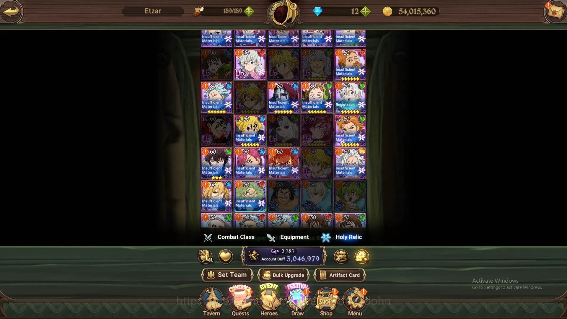 The Seven Deadly Sins: Grand Cross Accounts Endgame GLOBAL|3M CC|1LR Elizabeth|1collab Tamaki|UR 11