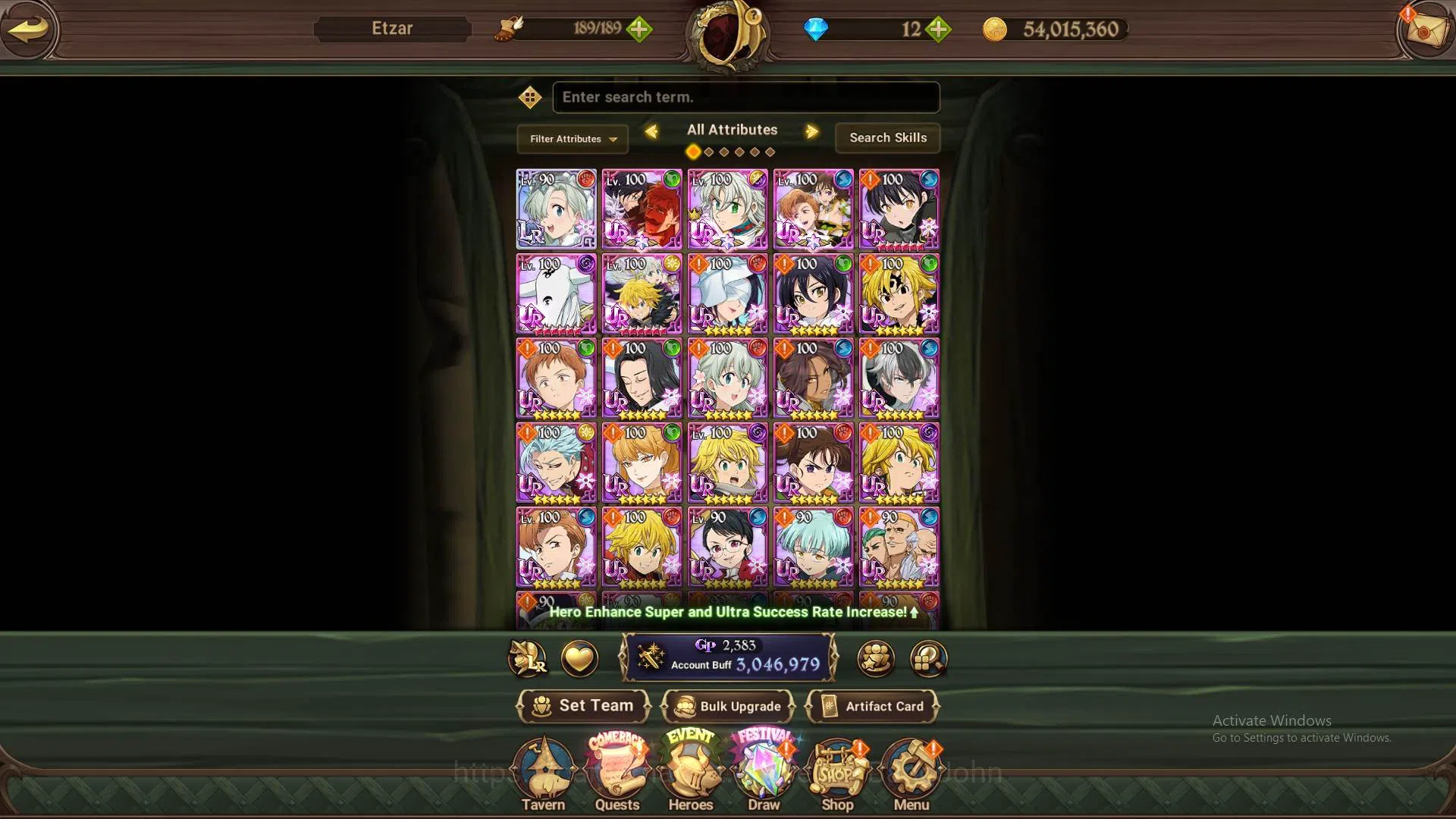 The Seven Deadly Sins: Grand Cross Accounts Endgame GLOBAL|3M CC|1LR Elizabeth|1collab Tamaki|UR 9