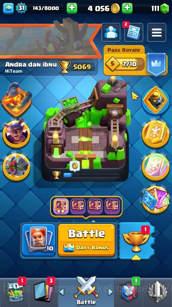Clash Royale Accounts Midgame Lv 31|Trophy 5069|KTL 11|Limited Skin|Card 108| 5 EVO 17 Legendary 32 Epic 30 Rare 29 1
