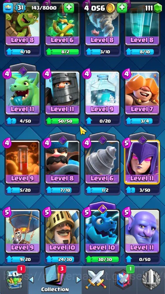 Clash Royale Accounts Midgame Lv 31|Trophy 5069|KTL 11|Limited Skin|Card 108| 5 EVO 17 Legendary 32 Epic 30 Rare 29 10