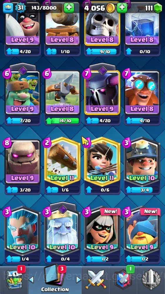 Clash Royale Accounts Midgame Lv 31|Trophy 5069|KTL 11|Limited Skin|Card 108| 5 EVO 17 Legendary 32 Epic 30 Rare 29 11
