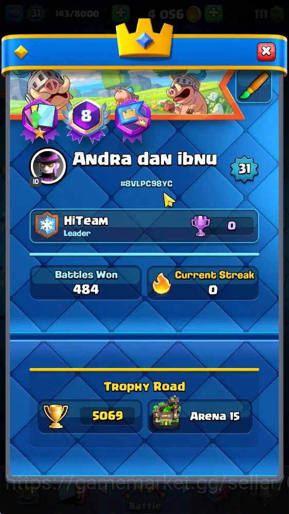 Clash Royale Accounts Midgame Lv 31|Trophy 5069|KTL 11|Limited Skin|Card 108| 5 EVO 17 Legendary 32 Epic 30 Rare 29 2