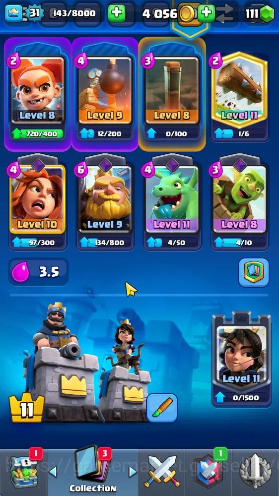 Clash Royale Accounts Midgame Lv 31|Trophy 5069|KTL 11|Limited Skin|Card 108| 5 EVO 17 Legendary 32 Epic 30 Rare 29 3