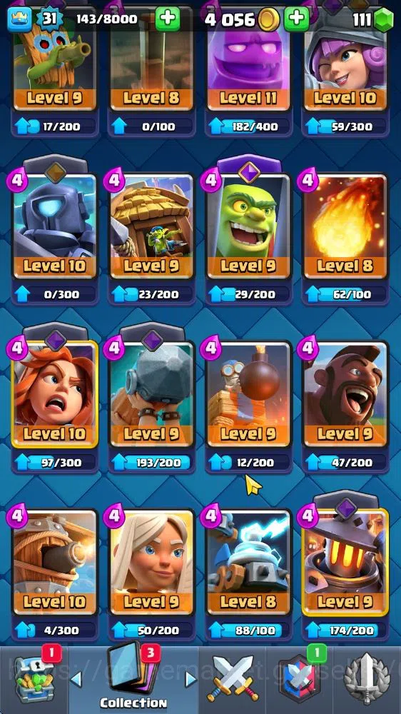 Clash Royale Accounts Midgame Lv 31|Trophy 5069|KTL 11|Limited Skin|Card 108| 5 EVO 17 Legendary 32 Epic 30 Rare 29 8