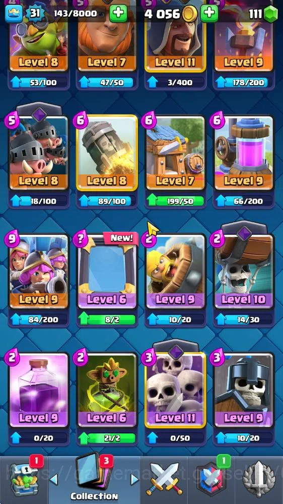 Clash Royale Accounts Midgame Lv 31|Trophy 5069|KTL 11|Limited Skin|Card 108| 5 EVO 17 Legendary 32 Epic 30 Rare 29 9