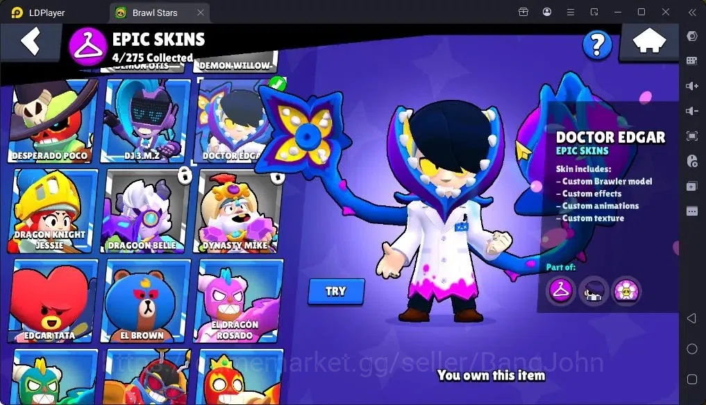 Brawl Stars Accounts Trophy 2900|30Brawler|4Max Hc(Shelly,Rico,Bo,[Edgar full Buffy]|1Legendary(Colt),1Mythic,6Epic 10