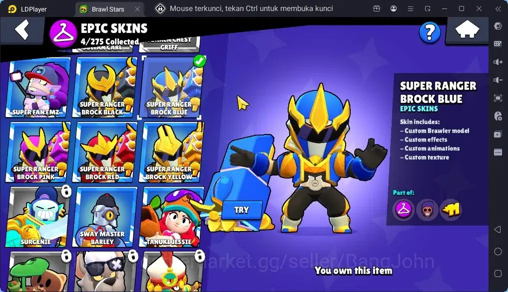 Brawl Stars Accounts Trophy 2900|30Brawler|4Max Hc(Shelly,Rico,Bo,[Edgar full Buffy]|1Legendary(Colt),1Mythic,6Epic 13
