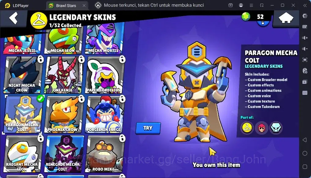 Brawl Stars Accounts Trophy 2900|30Brawler|4Max Hc(Shelly,Rico,Bo,[Edgar full Buffy]|1Legendary(Colt),1Mythic,6Epic 15