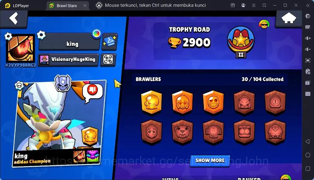 Brawl Stars Accounts Trophy 2900|30Brawler|4Max Hc(Shelly,Rico,Bo,[Edgar full Buffy]|1Legendary(Colt),1Mythic,6Epic 2