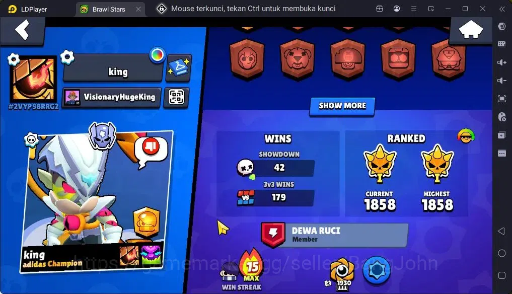 Brawl Stars Accounts Trophy 2900|30Brawler|4Max Hc(Shelly,Rico,Bo,[Edgar full Buffy]|1Legendary(Colt),1Mythic,6Epic 3