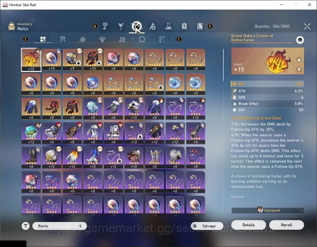 Honkai Star Rail Accounts Others ASIA |TL 40|1 Limited| Saber + Signature |1 Golden Comp|Amphoreus|Female MC|Take Mail|Check 7