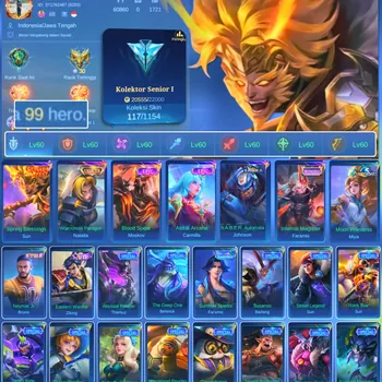 Mobile Legends: Bang Bang Accounts Others HERO 99 SKIN 117 | EMBLEM GOOD | COLECTOR NATALIA| EPIC MOSKOV | HERO GOOD| SKIN