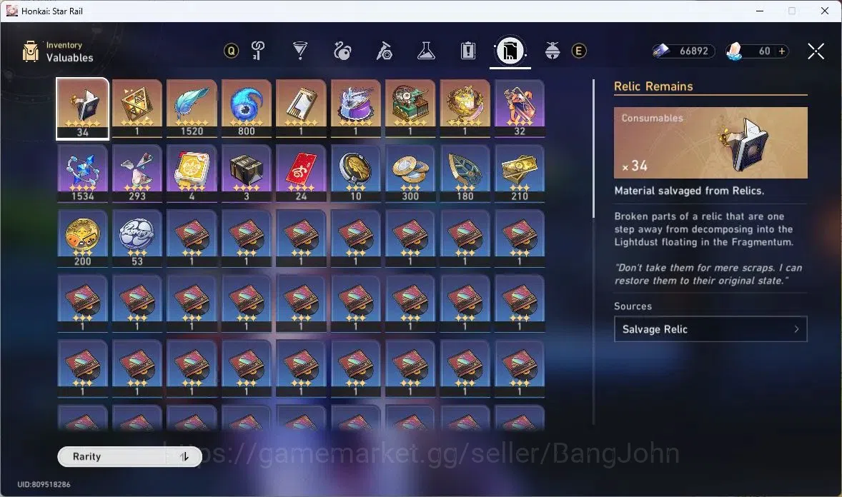 Honkai Star Rail Accounts ASIA | TL 68|Dan Heng PT+Sign|Kafka+Sign|Sparkle+S image 20