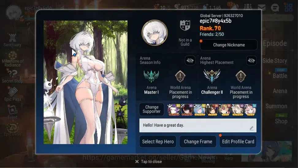 Epic Seven Accounts GLOBAL|UnVerif|17 ML(Rhianna&Luciel[296 SPD],SN Yu image 2