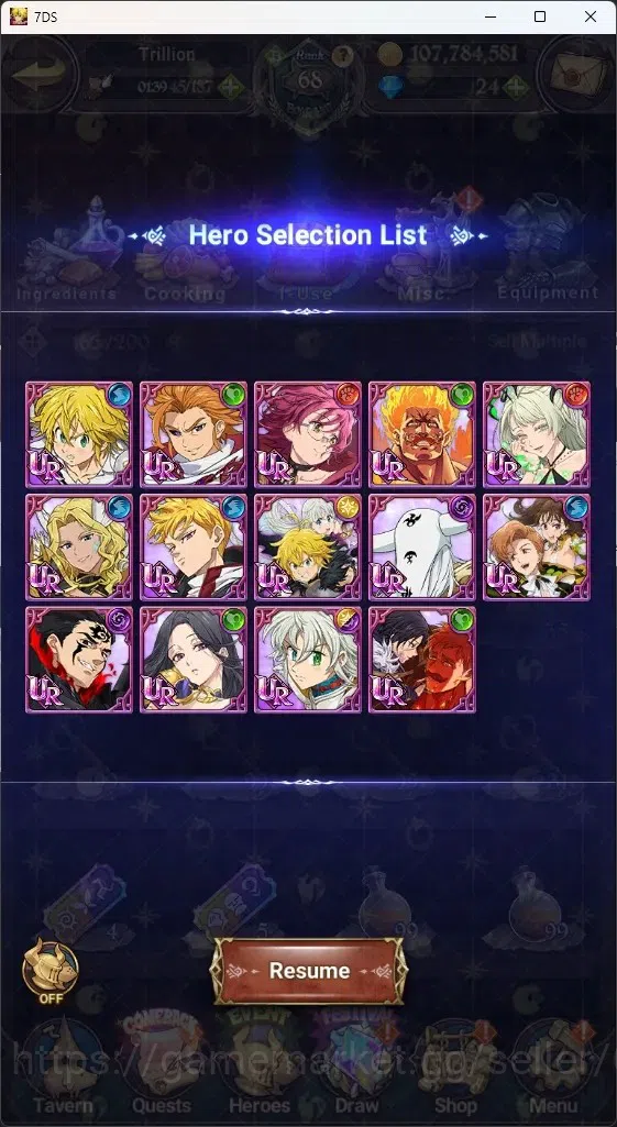 The Seven Deadly Sins: Grand Cross Accounts ASIA|4M CC|2 LS,24 Dm|6 LR+6 UR|Roxy2/6,Desire,H G image 20