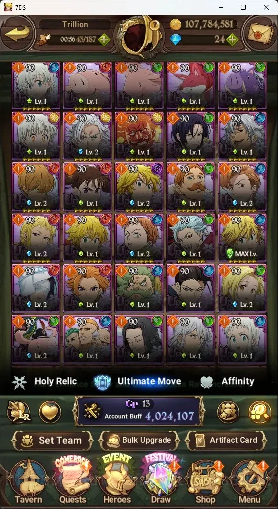 The Seven Deadly Sins: Grand Cross Accounts ASIA|4M CC|2 LS,24 Dm|6 LR+6 UR|Roxy2/6,Desire,H G image 4