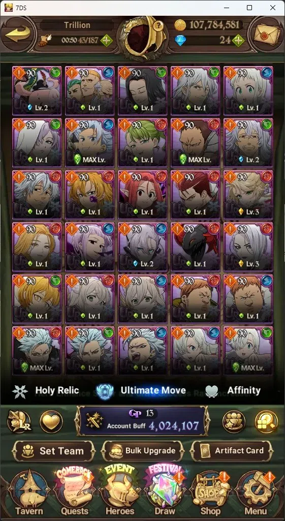 The Seven Deadly Sins: Grand Cross Accounts ASIA|4M CC|2 LS,24 Dm|6 LR+6 UR|Roxy2/6,Desire,H G image 5