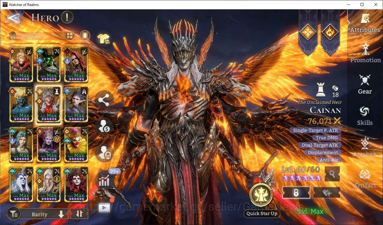 Watcher of Realms Accounts End-Game GlobaL 60x|Lv 81|4,8M Pwr|8 Lord(TorodorA2+Skin,Ezareth,Laya,etc)|45 1