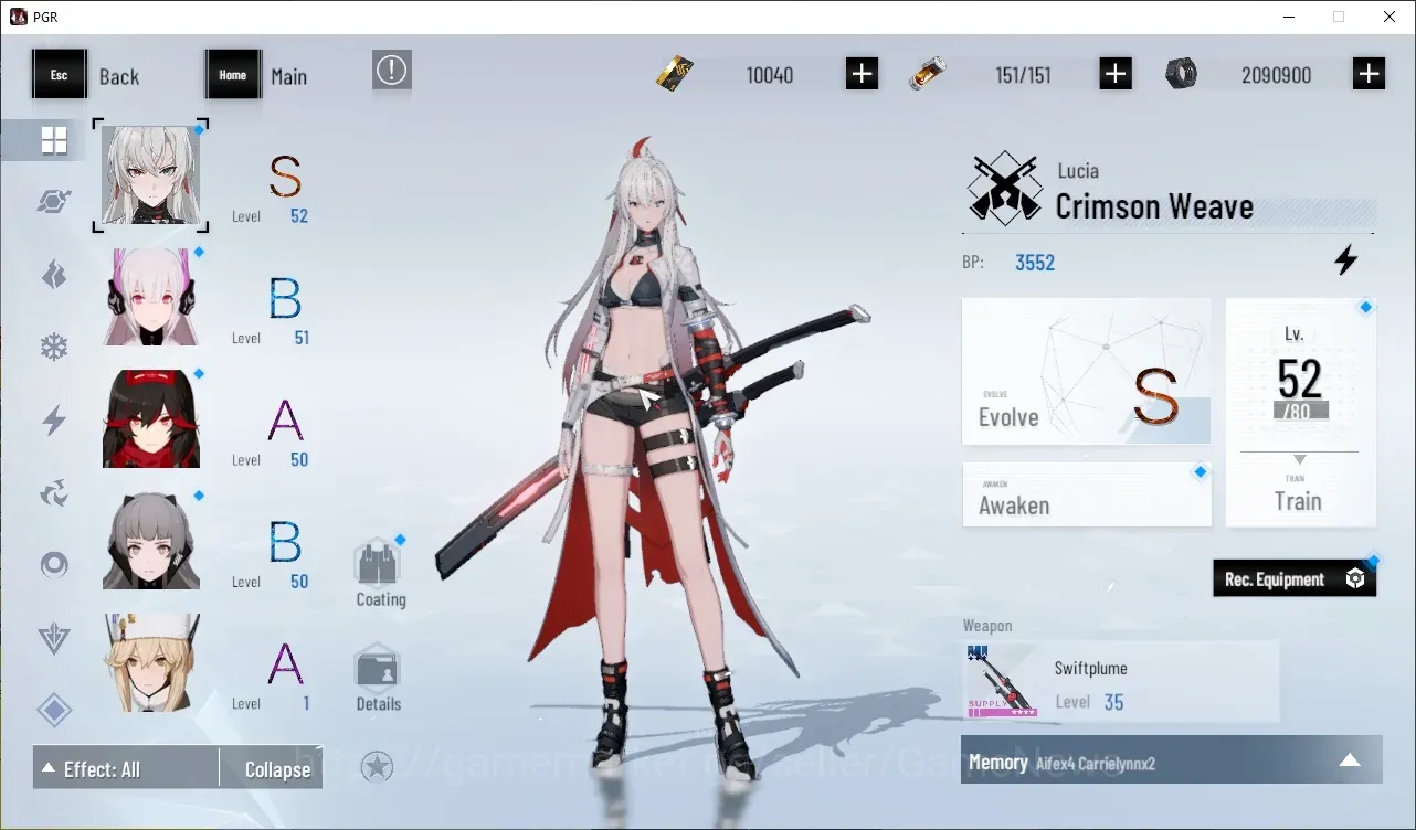 Punishing: Gray Raven Accounts Mid-Game ASIA |Lvl 52|10K BC+2,7K YC+6K BlueC|S Lucia Crimson Waves, Etc|1 Selector Wp & 1 1