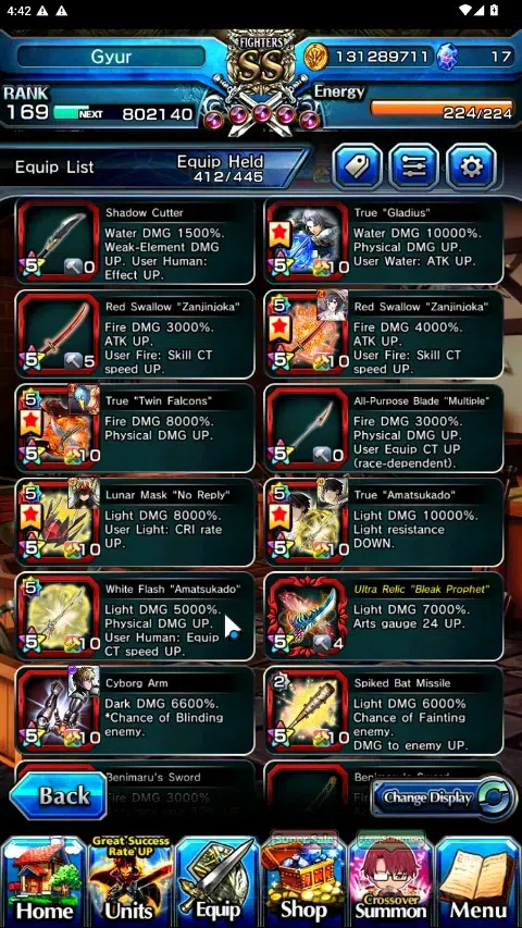 Grand Summoners Accounts Global|Rank 169|2 SpArt|33 Ascend 17 TW|(Okarun,Ho image 17