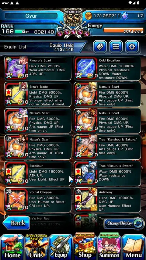Grand Summoners Accounts Global|Rank 169|2 SpArt|33 Ascend 17 TW|(Okarun,Ho image 18