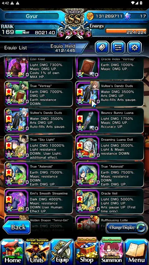Grand Summoners Accounts Global|Rank 169|2 SpArt|33 Ascend 17 TW|(Okarun,Ho image 20